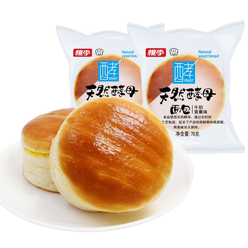 桃李天然酵母面包牛奶蛋羹味75g