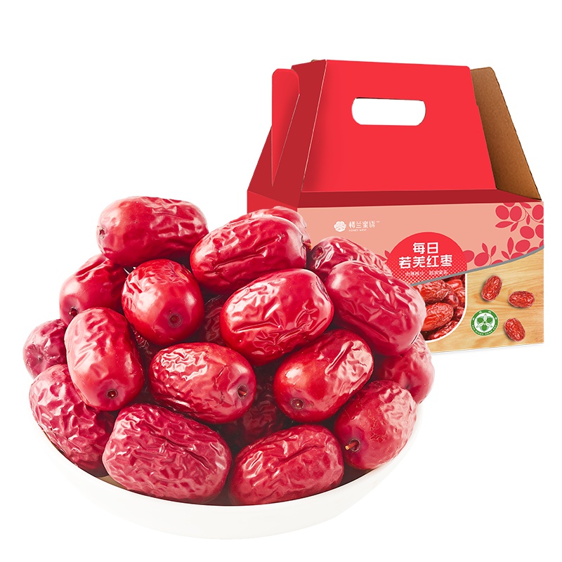 楼兰蜜语每日若羌红枣1000g/箱 新疆特产红枣若羌灰枣 红枣礼品 礼盒箱装 休闲零食