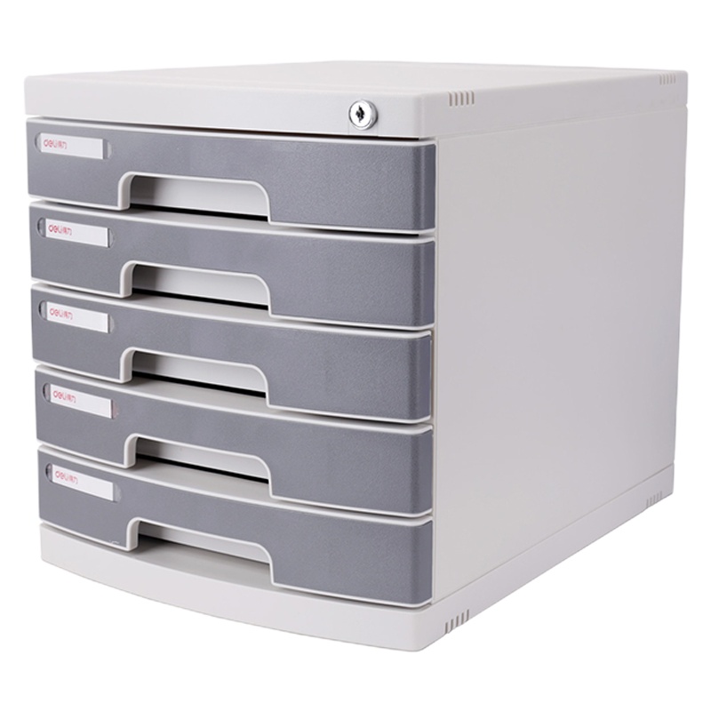 得力8855文件柜带锁(浅灰)(XF)