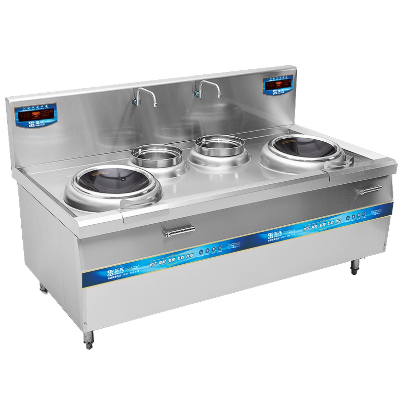 圣托(SHENTOP) STC-F2000C 15KW*2 双头双尾电磁组合灶 单位:台<1台装>银灰色 商用电磁炉