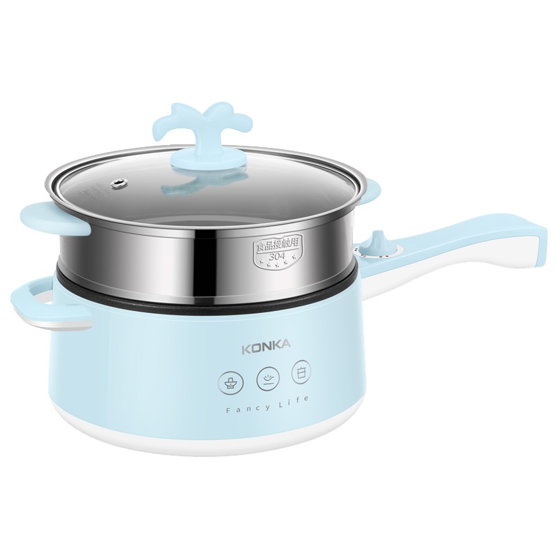 康佳（KONKA）电炒锅KCG-20JX03多功能一体炒菜家用电火锅学生电热锅宿舍电煮锅含不锈钢蒸笼不粘锅煮面锅