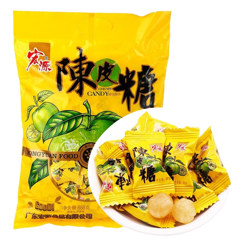 宏源 休闲零食陈皮水果硬糖 原味 888g/袋（袋）
