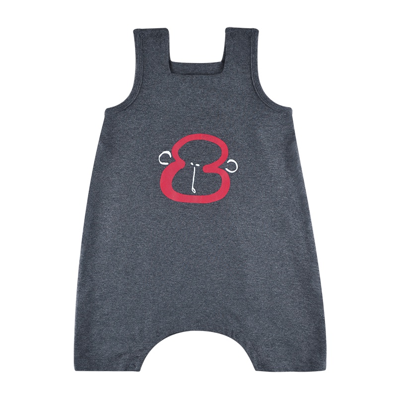 angeeb 宝贝心语夏季宝宝爬服婴儿吊带连体衣卡通印花