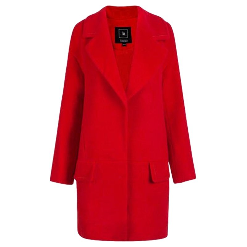 【福利款】拉夏贝尔拉夏贝尔7M秋冬女装新款宽松中长款大衣女纯色显瘦外套女