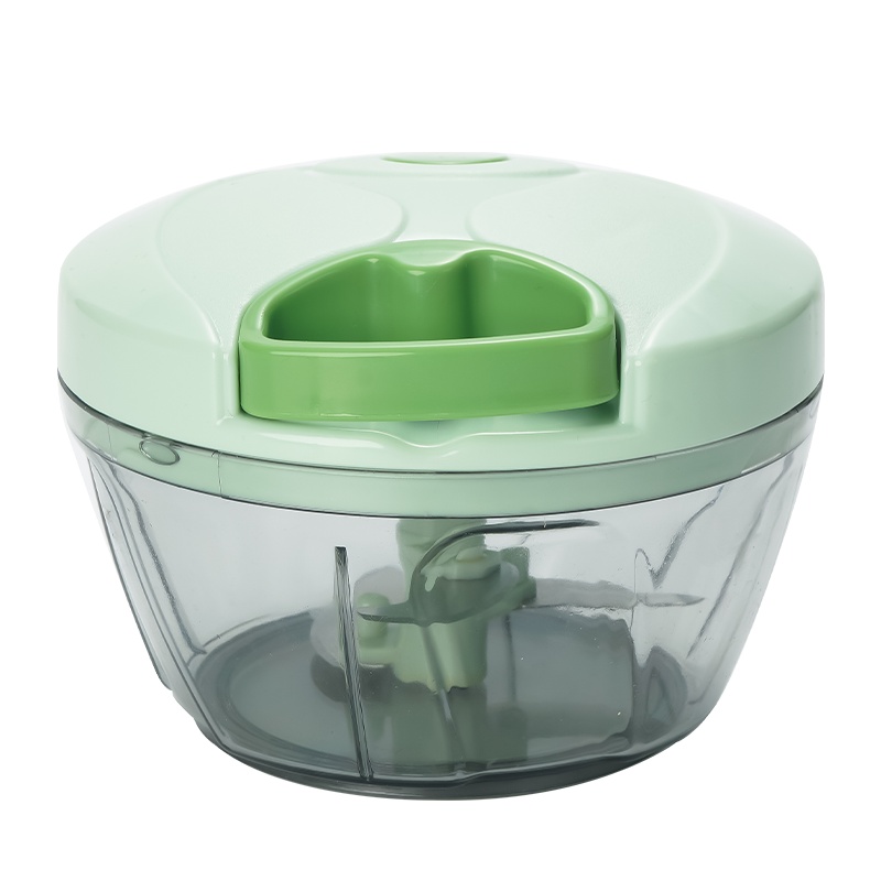 迷你蒜泥器手拉式绞蒜器捣蒜泥器蒜蓉器碎辣椒碎姜末碎菜器手动辣椒蒜泥捣蒜搅碎机 [3刀头青色]