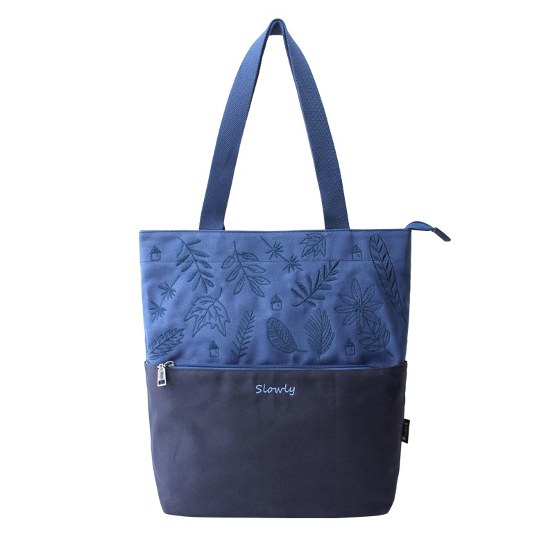 花间公主Slowly春季新刺绣文艺清新包单肩包手提包帆布女包休闲包