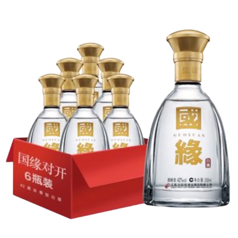 今世缘 国缘双开42度柔雅型白酒500ML(六瓶装)