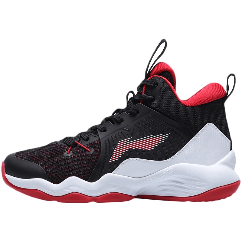 李宁童鞋篮球鞋男大童7-12岁新款圆头青少年网面中帮运动鞋