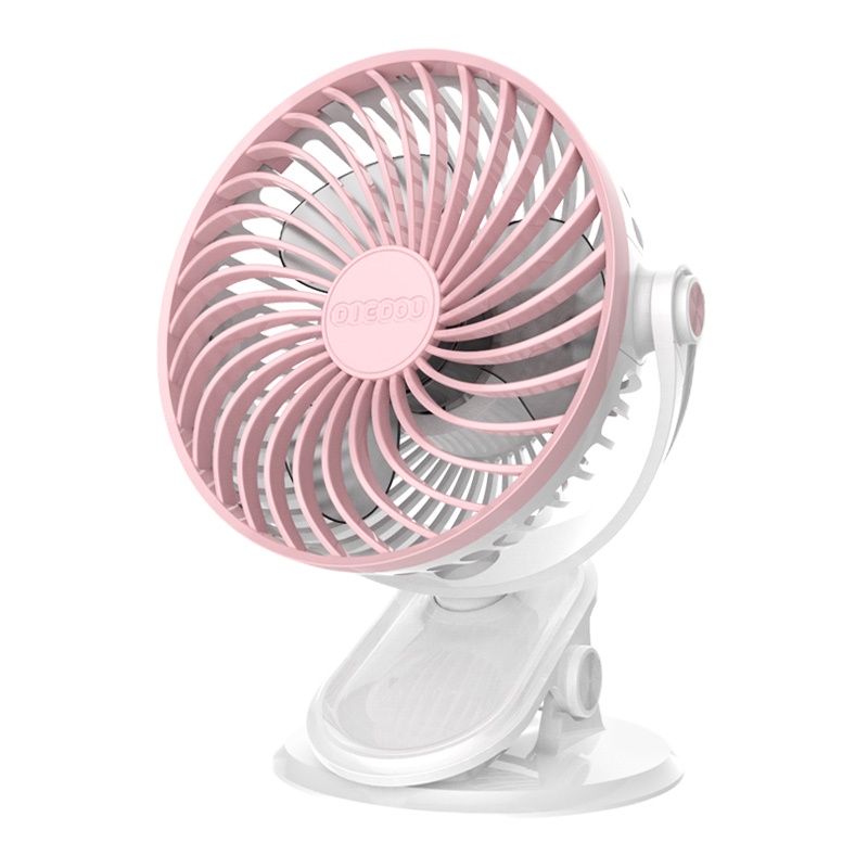 妖怪USB小风扇迷你床上桌面便携可充电扇学生宿舍床头夹子办 推荐--深蓝色(四档风力4600毫安电池可充电360度任