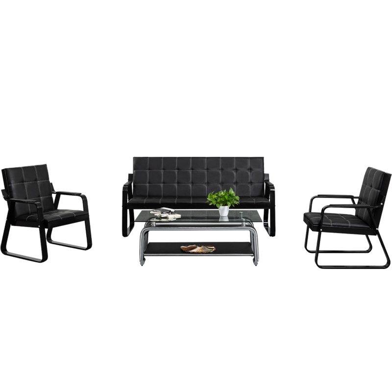 [红心家居]办公沙发小型沙发现代简约会客三人位办公室沙发茶几组合