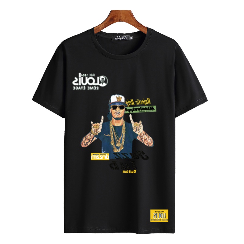 PMMP大码短袖t恤男夏季新款圆领宽松韩版潮简约印花半袖大码体恤男装