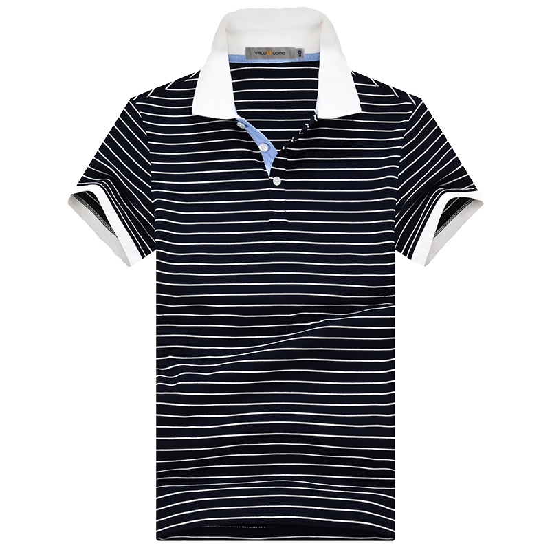雅鹿男装POLO衫男商务休闲系列男款条纹T恤T013