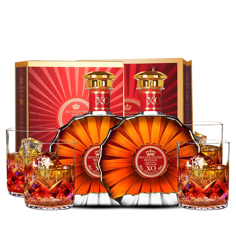 法国进口皇室经典XO白兰地700ML*2礼盒套装