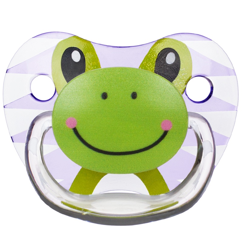 布朗博士(Dr.Brown's)动物图案安抚奶嘴 - 3-6月;0-3月 - 女孩 紫色 (青蛙)PV12014-2-E