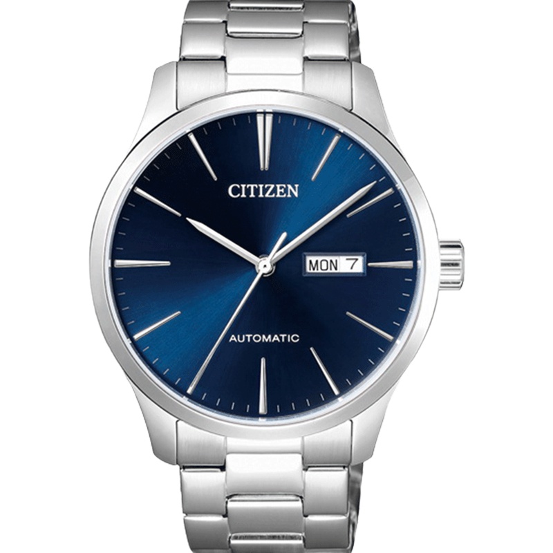 西铁城(CITIZEN)自动机械不锈钢表带深邃蓝盘简约时尚男表NH8350-83LB