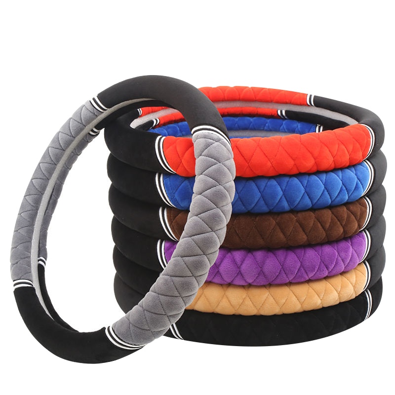 迈古(MG)冬季短毛绒汽车方向盘套方向把套通用直径38cm