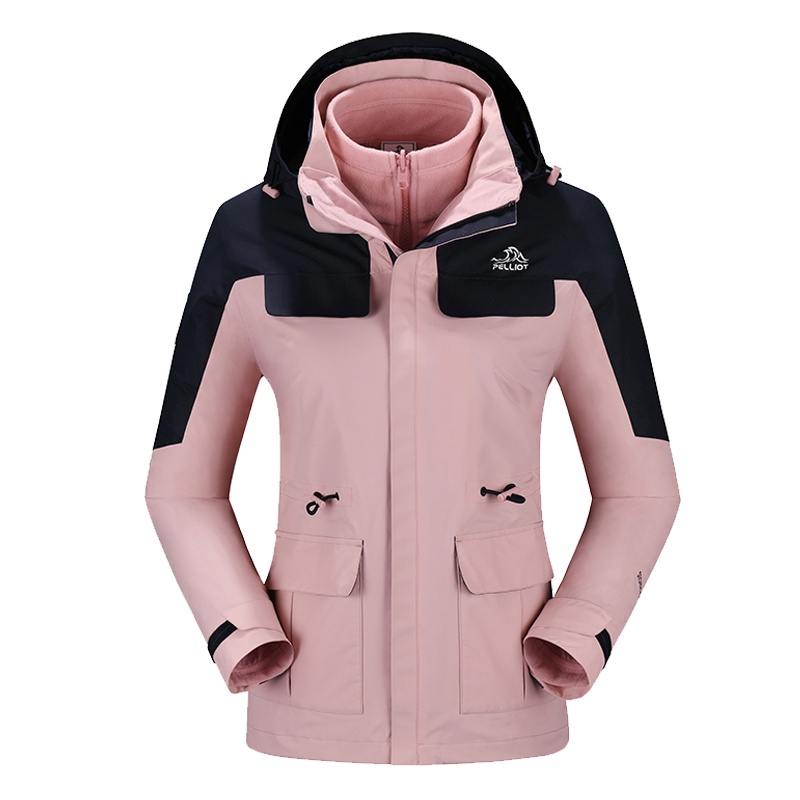 伯希和户外冲锋衣三合一可拆卸秋保暖男女情侣四季加厚耐磨抗寒防水防风两件套工装外套