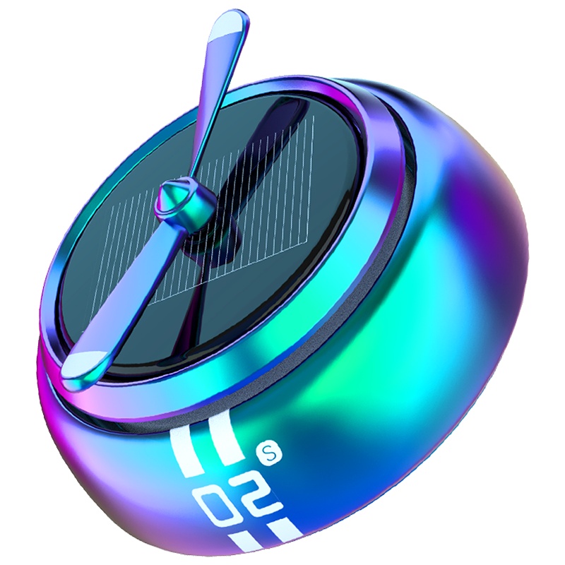 博利良品 汽车香水 车载香水座车用固体香薰 太阳能旋转车内除异味香膏饰品摆件 空战二号金属款炫彩