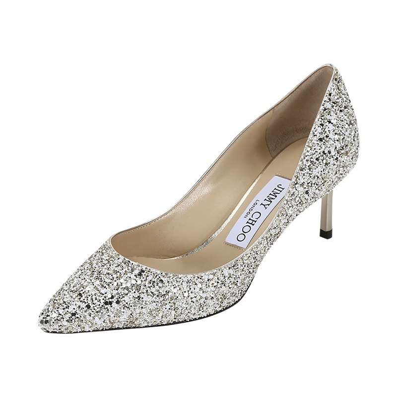 周仰杰 JIMMY CHOO 女士 闪光面料尖头高跟鞋单鞋ROMY 60 TIT 204
