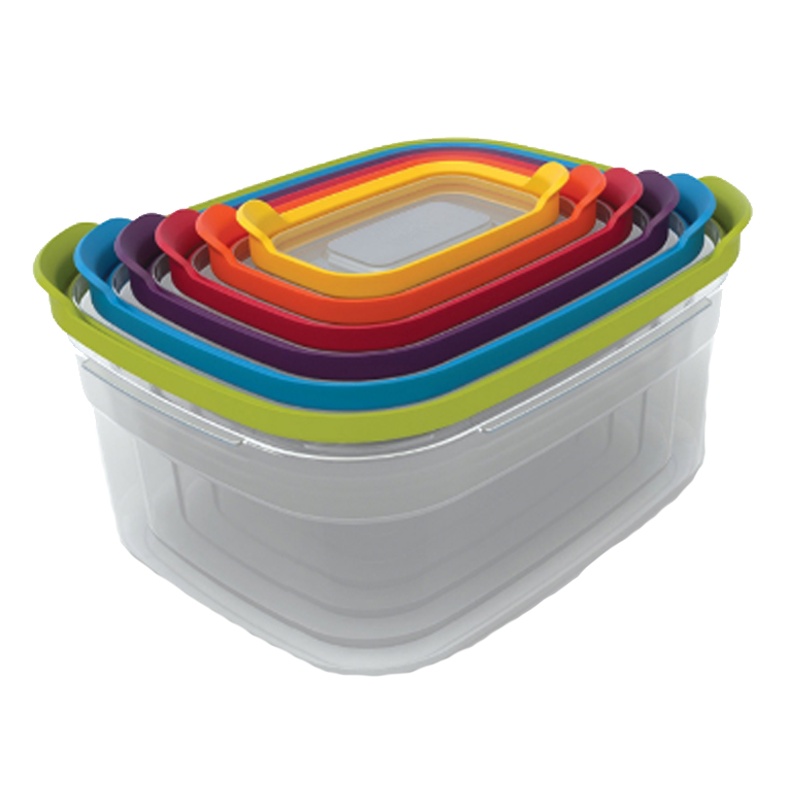 【食物保鲜】英国Joseph Joseph 彩虹密封保鲜盒 储物盒 便携野餐饭盒 厨房收纳盒 6件套