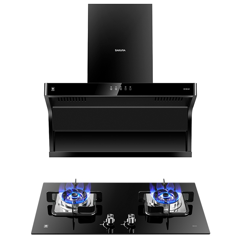 樱花(SAKURA)烟灶套餐 20立方潜吸7字机侧吸抽油烟机 5.0KW煤气燃气灶具 烟灶厨电套装QA01+BBG09