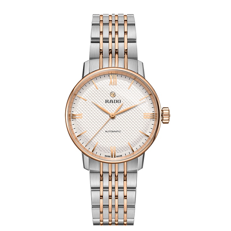 雷达(RADO)瑞士手表 晶萃系列时尚优雅自动机械女表 31.8mm白盘间金钢带 R30954123