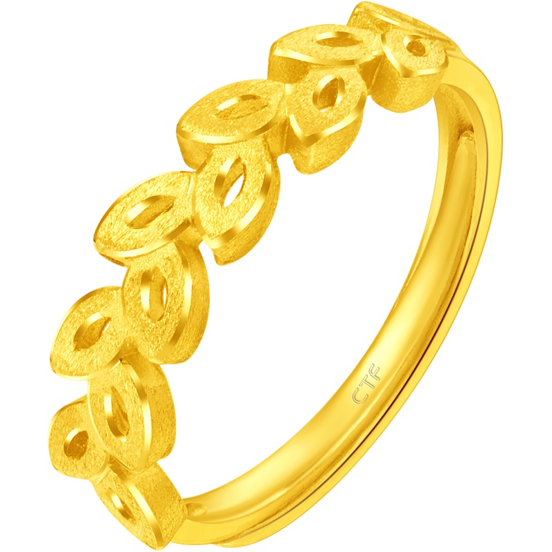 周大福珠宝首饰幸福麦穗足金金戒指计价F217530（工费：78元）