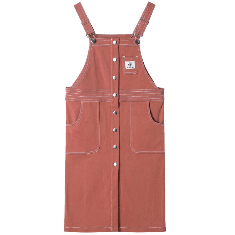 唐狮2019春夏装新款宽松韩版工装背带裙夏季女春秋学生法式连衣裙