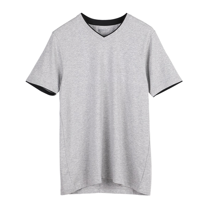 红豆居家(Hodohome)男士T恤红豆棉舒彩休闲V领短袖睡衣男士家居服上衣单件