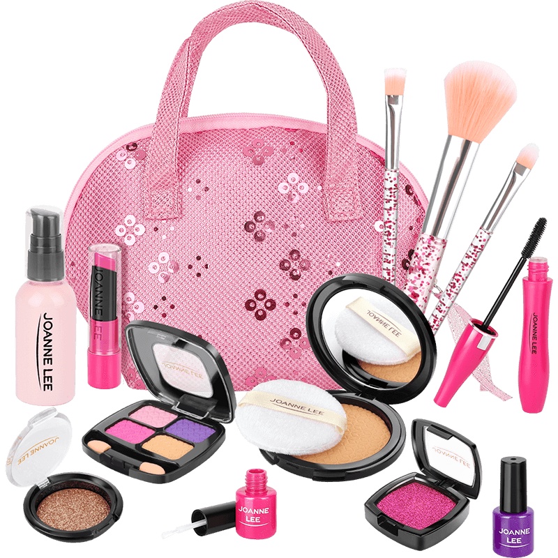 纽奇(Nukied)儿童化妆品套装彩妆组合女孩过家家玩具口红睫毛膏指甲油时尚手提包化妆包女孩玩具