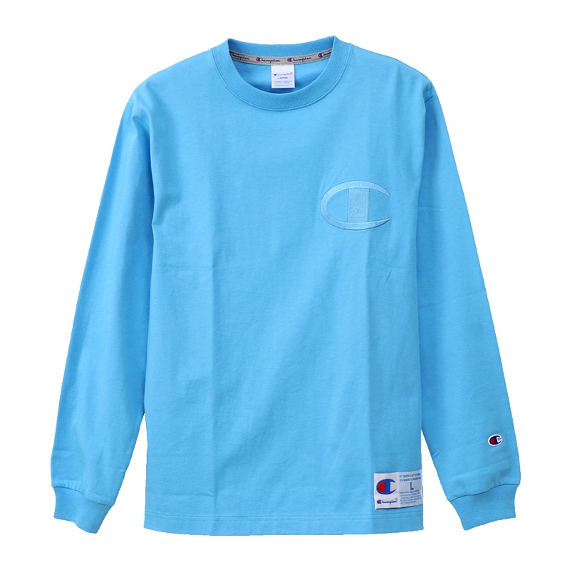 日版Champion冠军正品C3-L422纯色大C长袖宽松休闲打底套头卫衣
