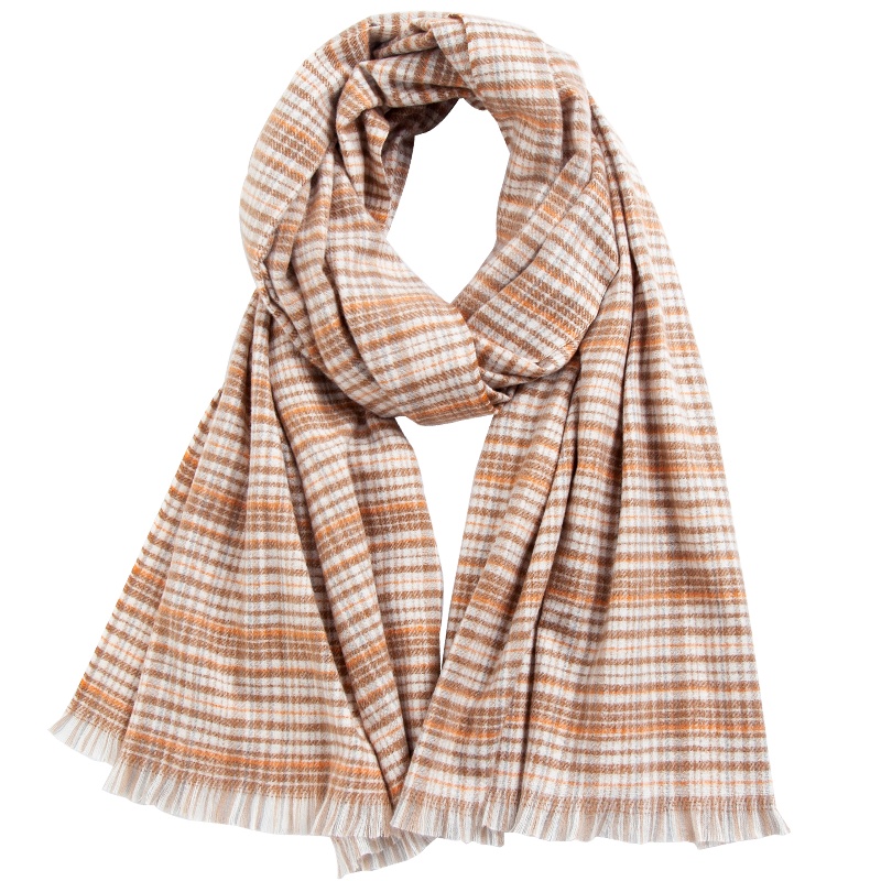 上海故事情侣保暖格子仿羊毛羊绒围巾女冬季粉色灰色百搭韩版披肩