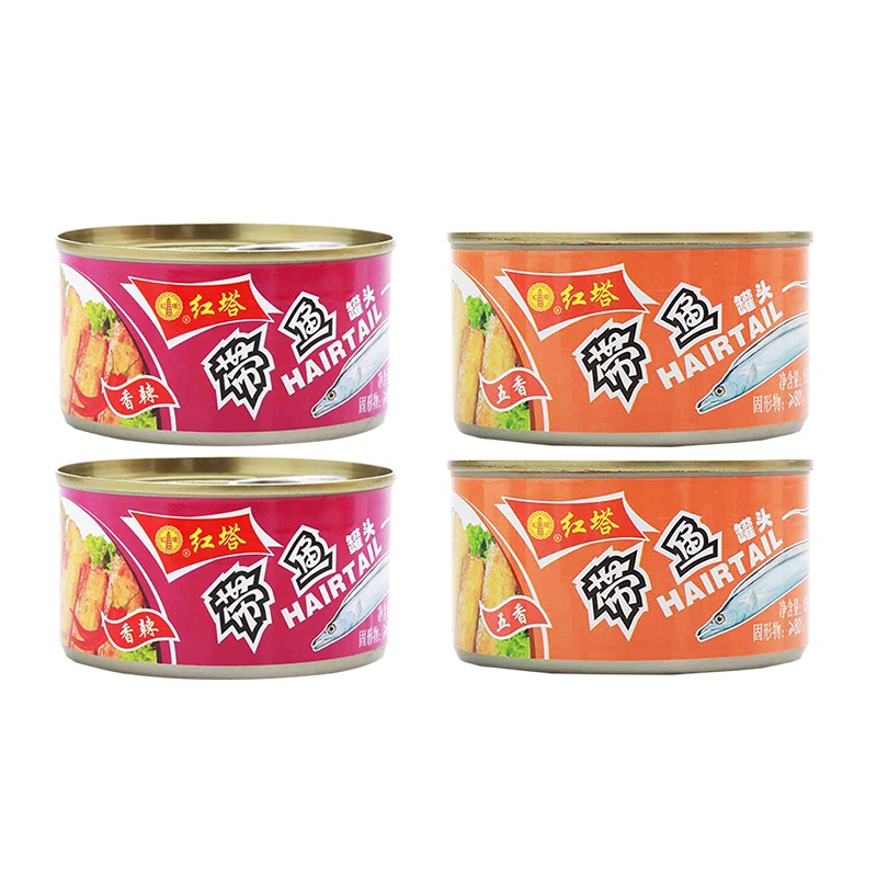 红塔五香带鱼香辣带鱼方便速食即食下饭菜餐桌必备110g*4罐小菜