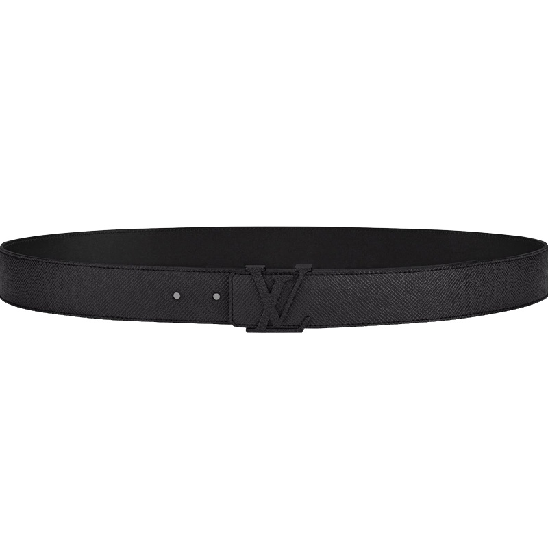 海外直邮LV路易威登男女腰带平滑扣35毫米中性黑色皮革黃銅搭扣皮带M6897Q