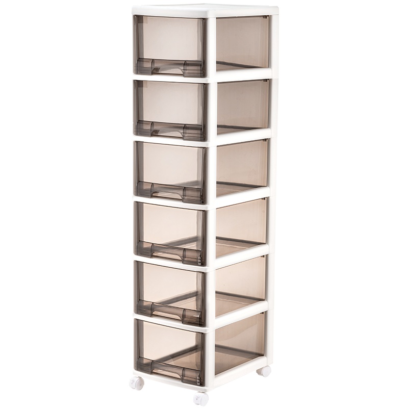 JEKO收纳箱家用零食玩具柜子抽屉式塑料整理箱子多层储物柜神器透明盒六层 SWB-5650