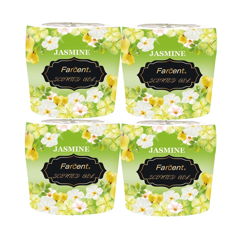 花仙子 茉莉香空气清新剂70g卫生间固体香膏厕所除臭剂卧室持久留香清香剂4盒装