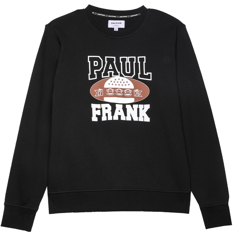 大嘴猴春秋季新款卫衣女字母印花黑色修身薄款上衣