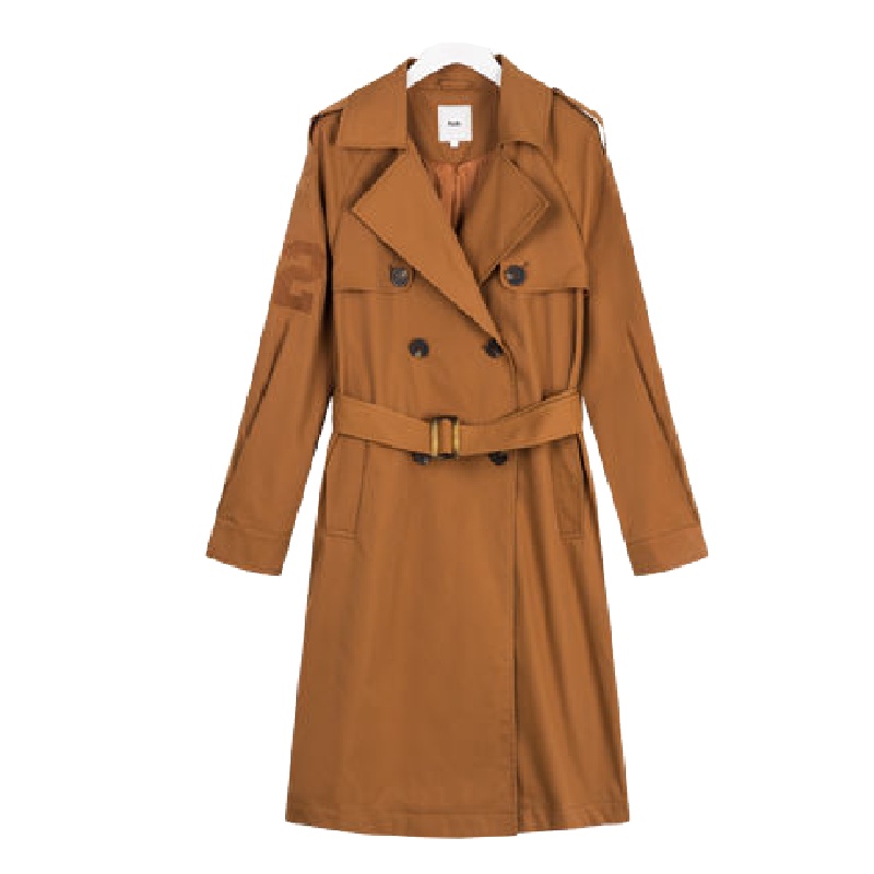 上新拉夏贝尔Puella韩版冬季新款复古修身收腰中长款风衣女20011624