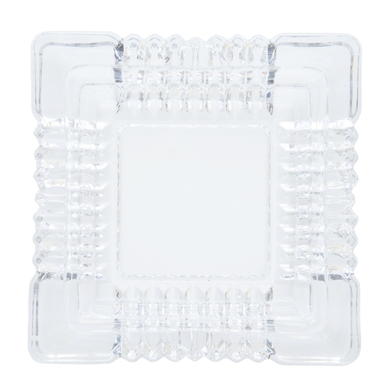 得力(deli) 9579 烟灰缸 客厅办公透明玻璃缸 简洁大方 单个装(单位:件)