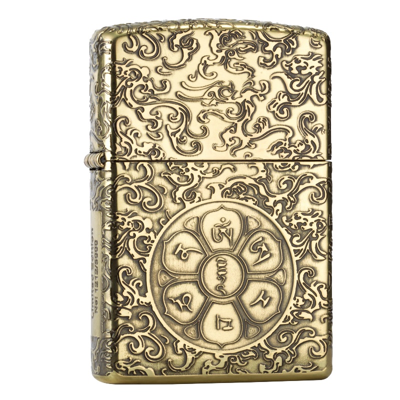 zorro佐罗煤油打火机防风六字深雕砂轮式复古打火机