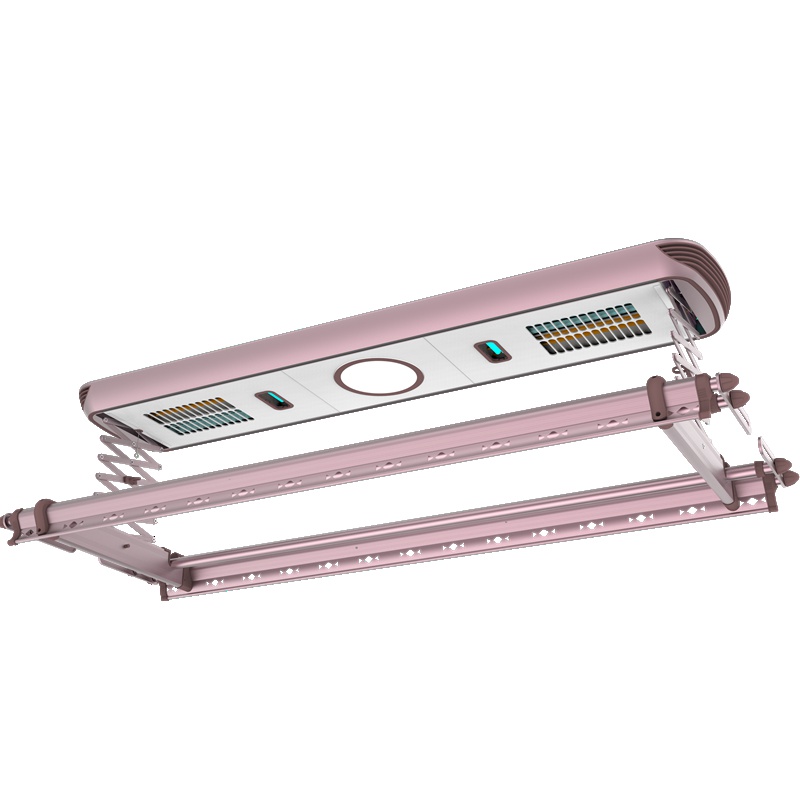 好易点电动晾衣架 阳台升降伸缩晒衣架 智能遥控晾衣杆 四杆照明杀菌烘干晾衣架 T8 玫瑰金