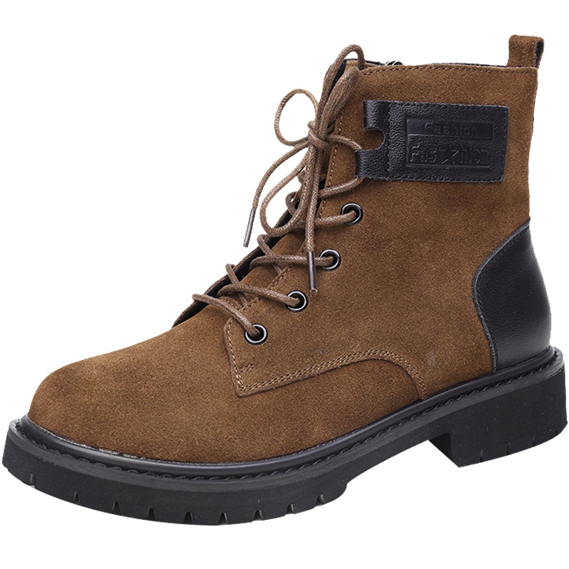 森林公主女靴秋冬复古真皮马丁靴英伦风耐磨防滑底短靴女工装机车靴