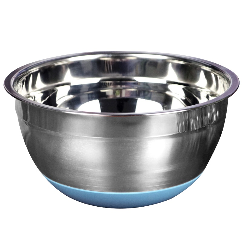 不锈钢和面盆打蛋盆调味洗菜淘米沙拉盆子烘焙工具加厚加深设计打发蛋白奶油防溅漏 带硅胶底防滑和面盆