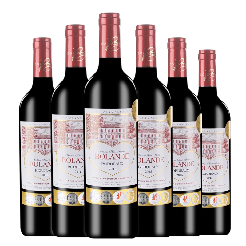 法国原瓶进口 波蓝堡贵族酒庄干红葡萄酒 13.5度750ml*6瓶整箱装