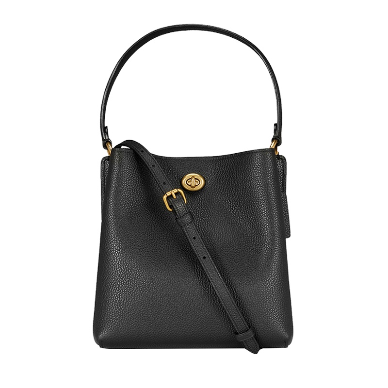 Coach 蔻驰 女士黑色纽扣手提单肩包 89102B4BK