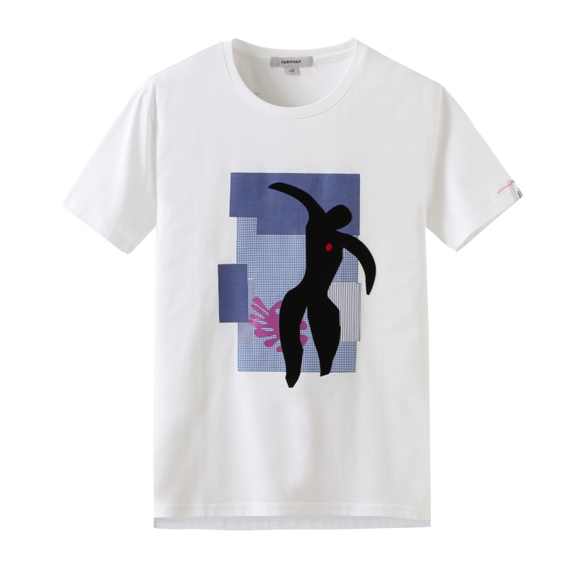 马蒂斯跨界联合商场同款马克华菲短袖T恤男款2019夏新款拼接