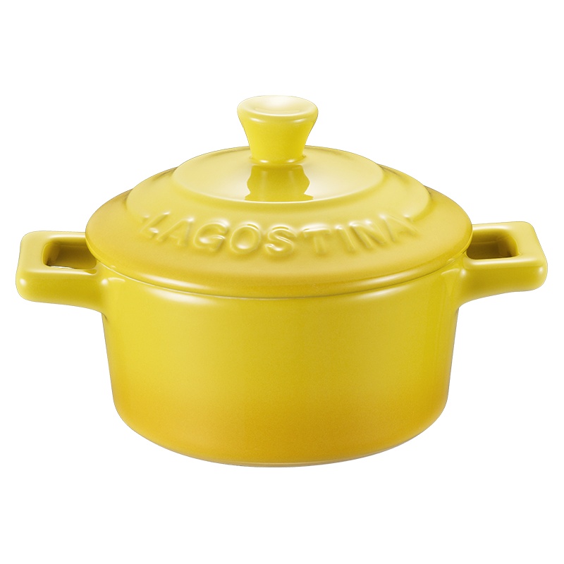 拉歌蒂尼(LAGOSTINA)格朗陶瓷炖盅隔水 燕窝甜品烘焙罐子 家用养生双耳炖蛋(柠檬黄)