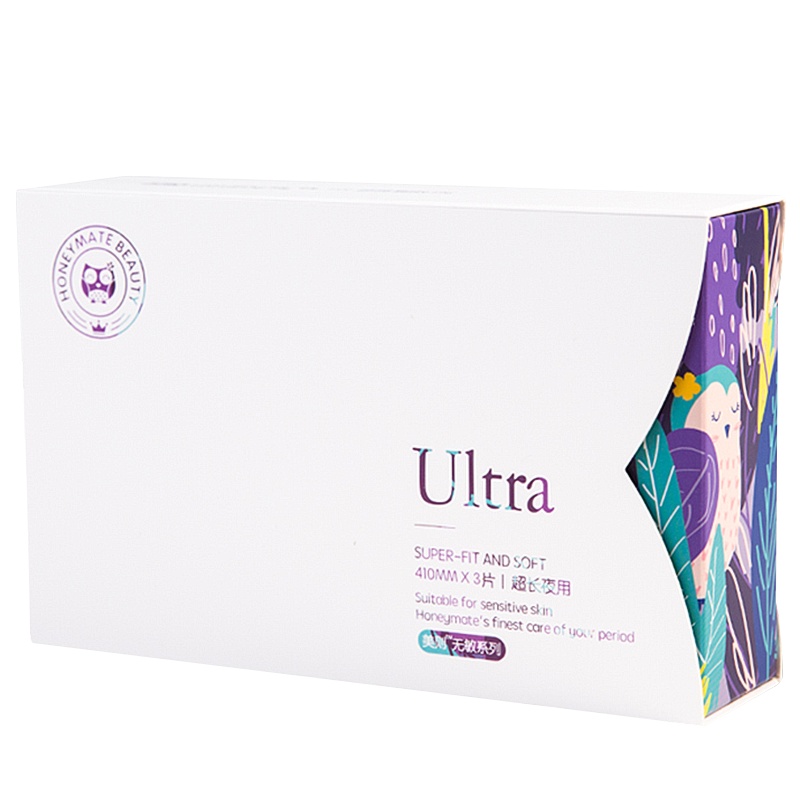 美则Honeymate无敏系列 日本进口医用棉女超长夜用卫生巾姨妈巾无添加不致敏卫生棉 410mm*3片