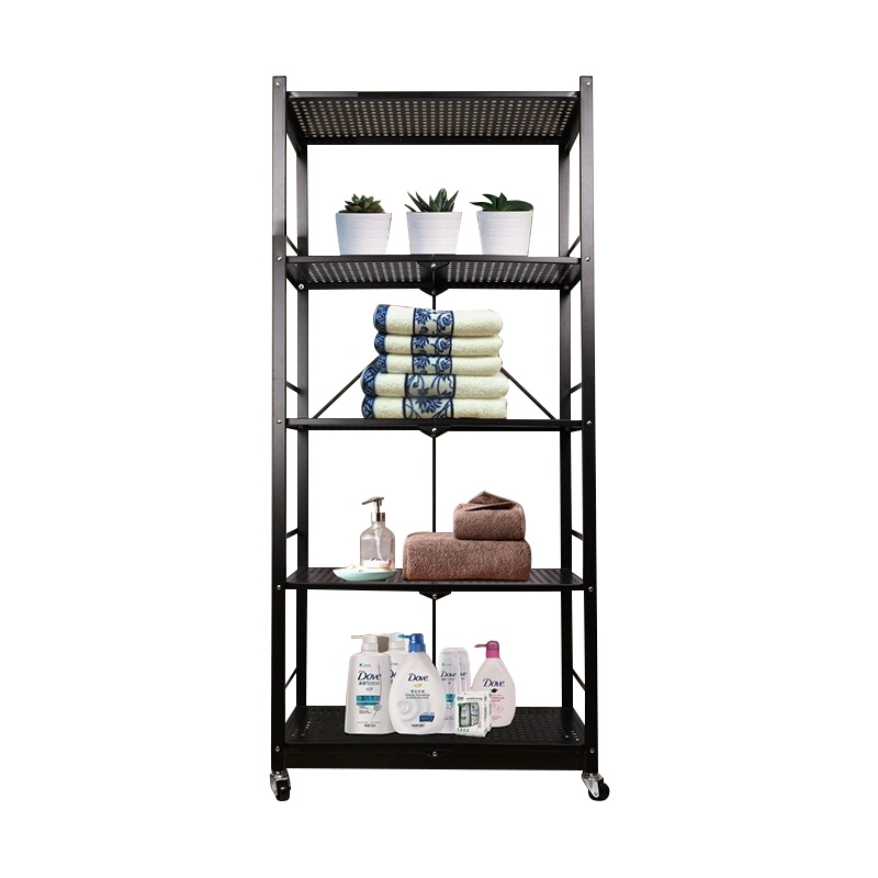 DXBG厨房简约置物架客厅卧室阳台落地多层铁艺金属家用货架储物柜杂物收纳架微波炉烤箱橱柜锅架放物品架子