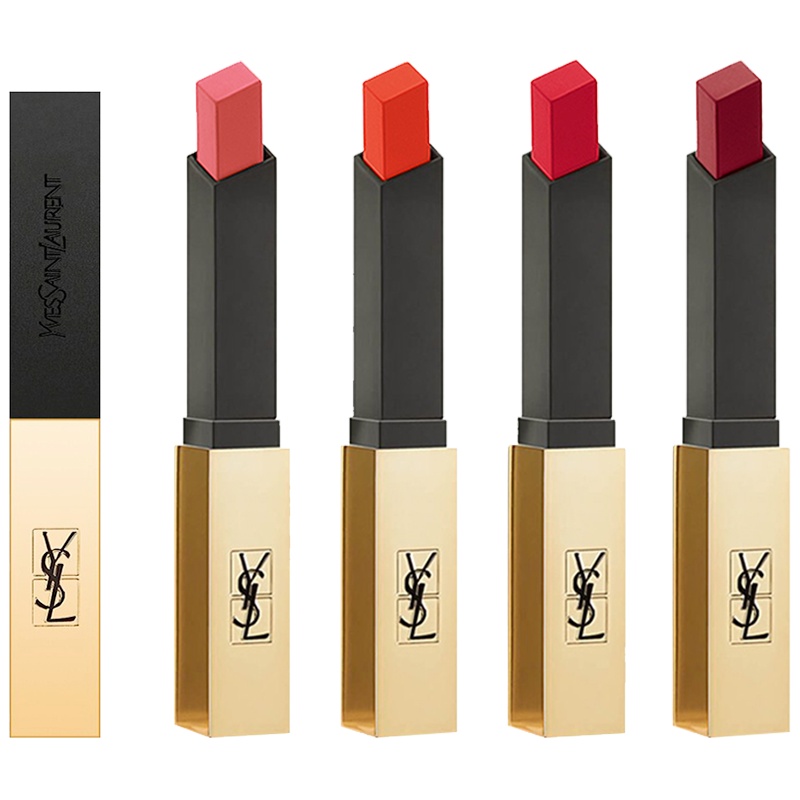【国内专柜版】圣罗兰细管纯口红限量礼盒 小金条1#呛口辣椒+12#干枯玫瑰+21#复古正红+23#橙红番茄 赠品牌礼袋